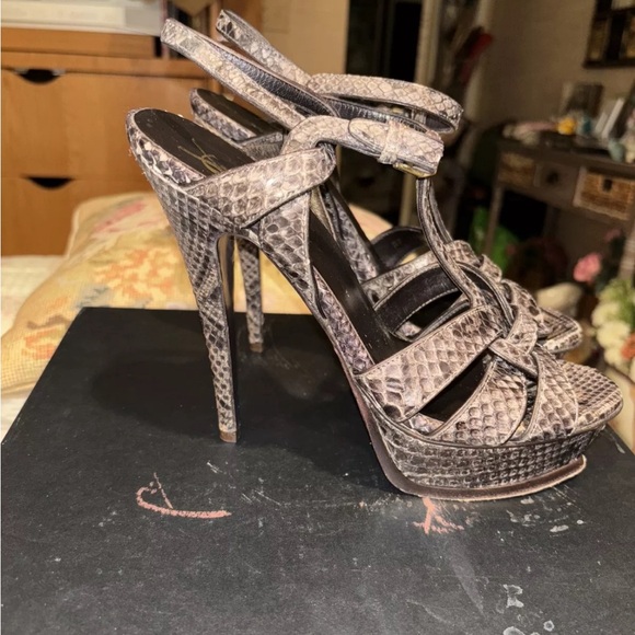 YSL python tribute platform gorgeous shoes 39 1/2 - Picture 3 of 6